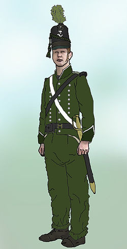 depiction of a Rifleman of the 95th, 1815