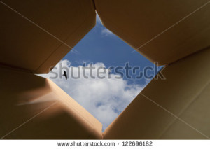 ... of mind and unconventional thinking outside the box. - stock photo