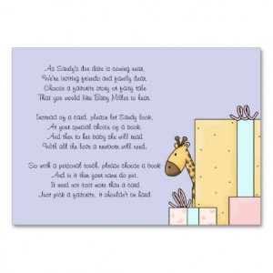 Baby Shower Book Insert Card Business Cards from Zazzle.com
