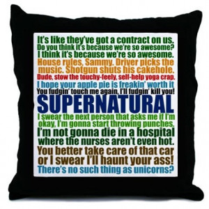 Supernatural Quotes Throw Pillow
