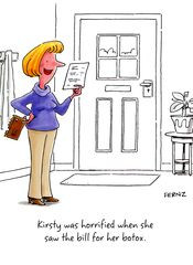 Funny card by Fernz - Horrified when she saw the bill for her botox ...