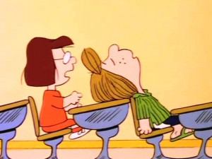 Peppermint Patty and Marcie at school in a still from She's a Good ...