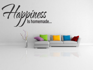HAPPINESS IS HOMEMADE Wall Sticker Quote kitchen Decal Lettering Words ...