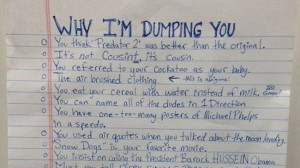 Here's why she dumped him: Break-up letter goes viral