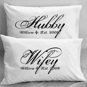 Couples Pillow Cases Custom Personalized Wifey Hubby Wife Husband ...