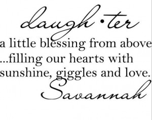 Free Shipping Original Daughter a little blessing wall decal quote ...