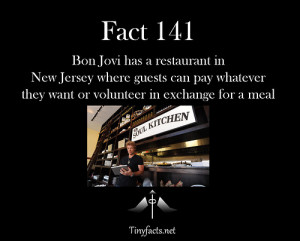 Bon Jovi has a restaurant in New Jersey where guests can pay whatever ...