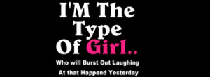 Lauging girl quotes facebook cover photo