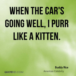 When the car's going well, I purr like a kitten.