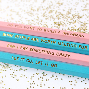 Frozen holiday gifts for kids: frozen movie quote pencils