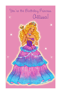 printable card: You're the Birthday Princess greeting card