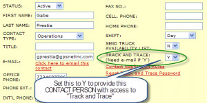 ... via track and trace when your customers sign on to track and trace
