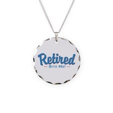 Funny Retired Bite Me Retirement Necklace Circle C for