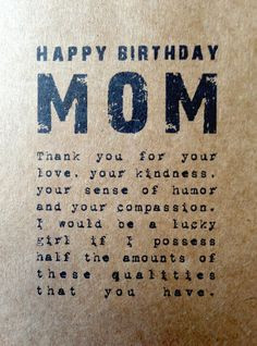 ... rustic mom birthday card rustic blank card kraft mother s day card