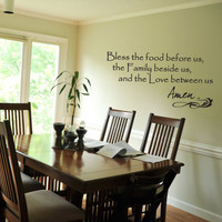 ... quote, prayer, Family, dining room, grace, wall sticker, vinyl art
