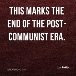 Jan Rokita - This marks the end of the post-communist era.
