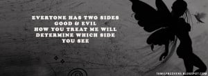 Everyone has two sides, good & evil - Life Quotes FB Cover