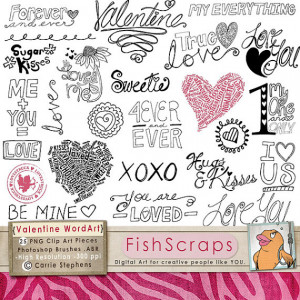 Word Art - Valentine Doodles - Love Quotes & Sayings - Scrapbooking ...