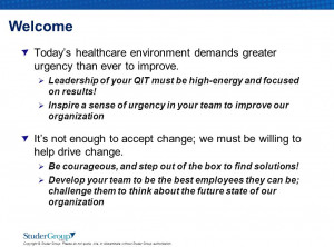 Copyright © Studer Group. Please do not quote, cite, or disseminate ...