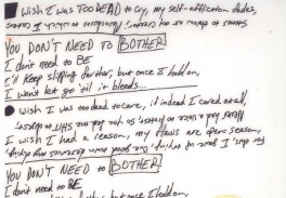 ... of Corey Taylor’s Handwritten Lyrics for Stone Sour’s “Bother