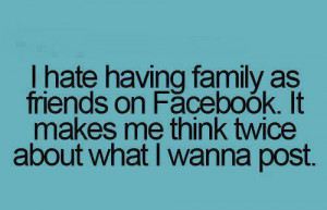 hate Family Members As facebook friends