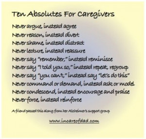 Ten Absolutes For Caregivers #caregiver #caregiving