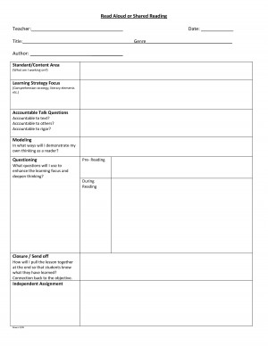 Shared Reading Lesson Plan Template 5 picture