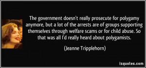... welfare scams or for child abuse. So that was all I'd really heard