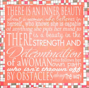Inner Beauty Quote - 6x6 quote art block, woman, girls. Art block on ...