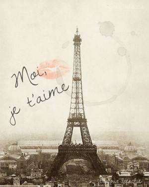 Romantic Paris . Eiffel tower, Je t'Aime