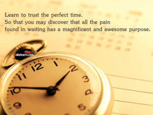 Home » Quotes » Learn To Trust The Perfect Time…