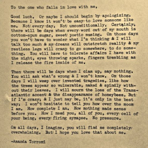 Typewriter poem by Amanda Torroni Fall In Love With Me, Amanda Torroni ...