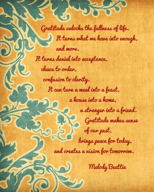 PRINTABLE: Gratitude Quote by Melody Beattie Printable