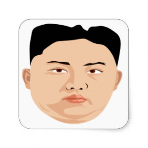 North Korean Dictator Square Stickers