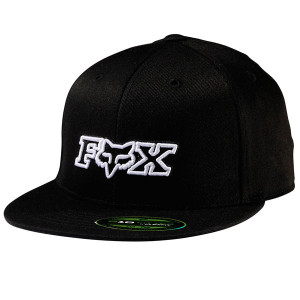 fitted black hat fox racing