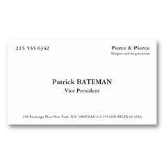 Patrick BATEMAN Business Cards More