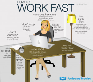 few other ways to work faster is by listening to music, keeping a ...