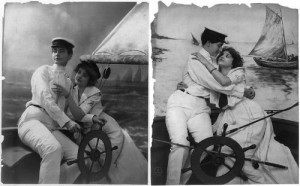 WTF? Two beautiful women on a sailboat, one wearing men’s clothing ...