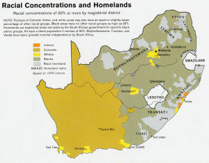 South Africa - Racial Concentrations and Homelands