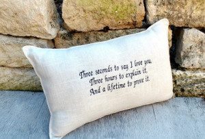 Love Quote Embroidered Pillow with quote by YellowBugBoutique, $32.00