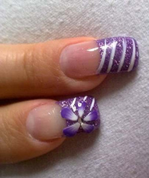 cool flower gel nails design