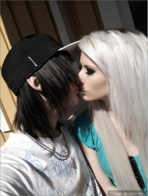 Kiss emo couple scene cute girl and boy cute