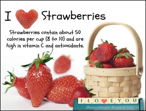 love strawberries. 1 cup (8 to 10) fresh strawberries contains 50 ...