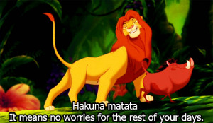 Timon, Pumba, & Simba Sing Hakuna Matata Gif