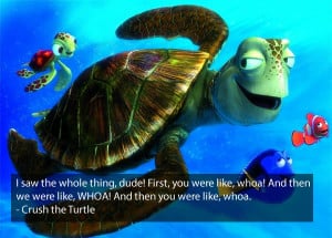 Crush The Turtle Finding Nemo Quote – I saw the whole thing dude