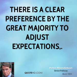... is a clear preference by the great majority to adjust expectations