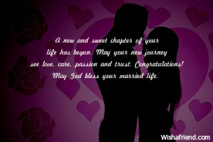 new and sweet chapter of your life has begun. May your new journey ...