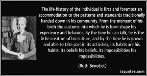 The life-history of the individual is first and foremost an ...