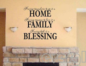 Home Family Blessing Wall Quote Sticker Decals Removable Art Mural ...