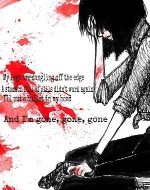 ... this image include: hollywood undead, bullet, Lyrics, quote and sad